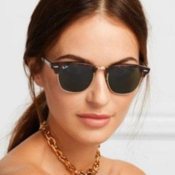 Raybans Clubmaster Classic Sunglasses - Tortoise on Gold main image 5
